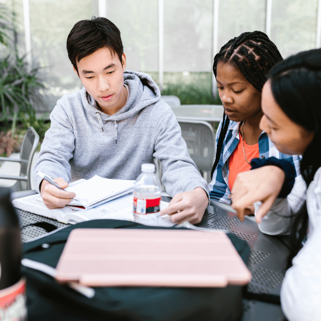 Students working together